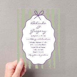 Whimsical Stripes Handwritten Painted Wedding  Acryleinladungen