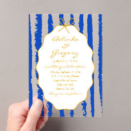 Whimsical Stripes Handwritten Painted Wedding  Acryleinladungen