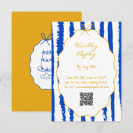 Whimsical Stripes Handwritten Painted Wedding  Begleitkarte