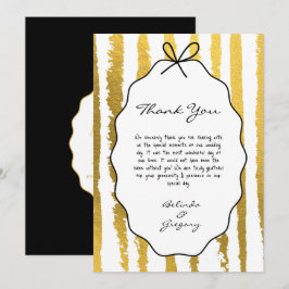 Whimsical Stripes Handwritten Painted Wedding  Dankeskarte