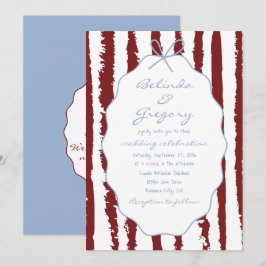 Whimsical Stripes Handwritten Painted Wedding  Einladung