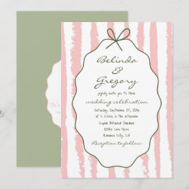 Whimsical Stripes Handwritten Painted Wedding  Einladung