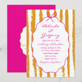 Whimsical Stripes Handwritten Painted Wedding  Einladung