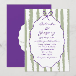Whimsical Stripes Handwritten Painted Wedding  Einladung