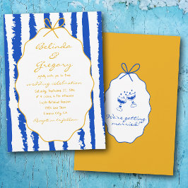 Whimsical Stripes Handwritten Painted Wedding  Einladung
