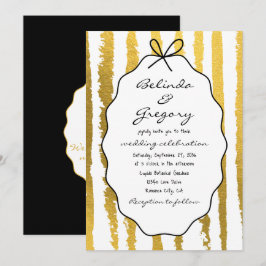 Whimsical Stripes Handwritten Painted Wedding  Einladung