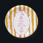 Whimsical Stripes Handwritten Painted Wedding  Pappteller<br><div class="desc">A whimsical hand drawn illustration wedding design suite in orange and pink. This contemporary modern wedding design is ideal for all seasons especially Spring and Summer. A contemporary, fun and whimsical wedding hand drawn and hand written look design perfect for destination weddings. A retro orange and pink hand illustrated and...</div>