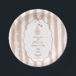 Whimsical Stripes Handwritten Painted Wedding  Pappteller<br><div class="desc">A whimsical hand drawn illustration wedding design suite in terracotta and peach. This contemporary modern wedding design is ideal for all seasons especially Spring and Summer. A contemporary, fun and whimsical wedding hand drawn and hand written look design perfect for destination weddings. A retro terracotta and peach hand illustrated and...</div>