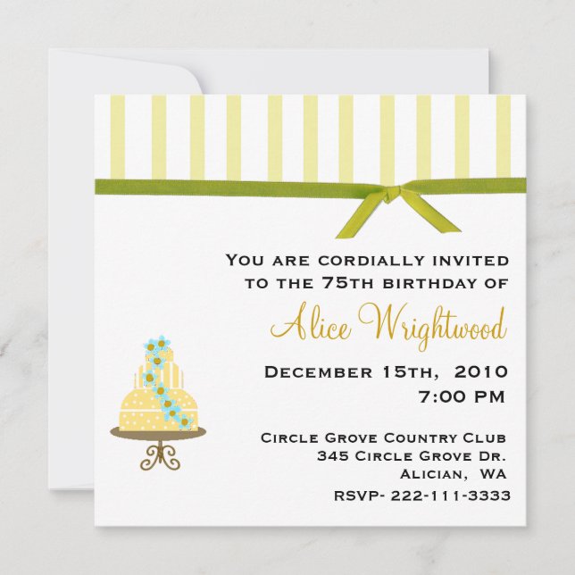 Whimsical Striping Geburtstag Einladung (Vorderseite)