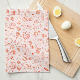 Whimsical Style Tee Party Doodle Geschirrtuch