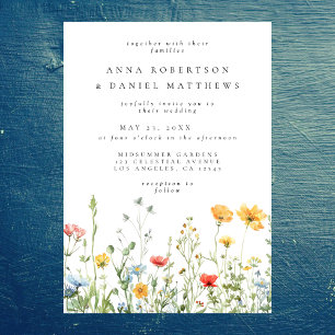 Whimsical Summer Floral Wedding Einladung