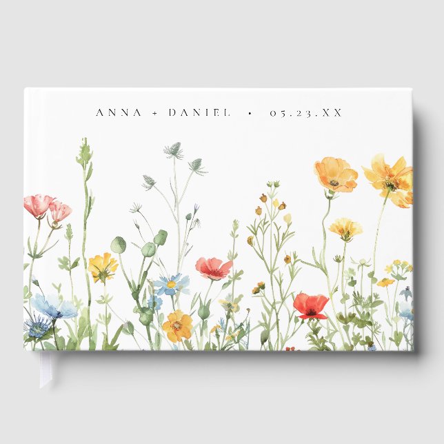 Whimsical Summer Floral Wedding Gästebuch (Vorderseite)