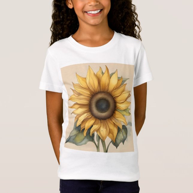 Whimsical Sunflower, Sunflower, Adorable Sunflower T-Shirt (Vorderseite)