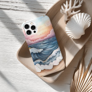 Whimsical Sunset Ocean Waves und Beach Scene iPhone 16 Pro Hülle