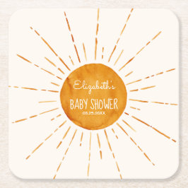 Whimsical Sunshine Baby Dusche Rechteckiger Pappuntersetzer