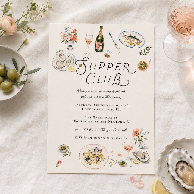 Whimsical Supper Club Abendessen Einladung (Von Creator hochgeladen)