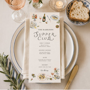 Whimsical Supper Club Abendmenü Menükarte