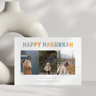 Whimsical süße glückliche Hanukkah-Mehrfachfoto-Vi Feiertagskarte