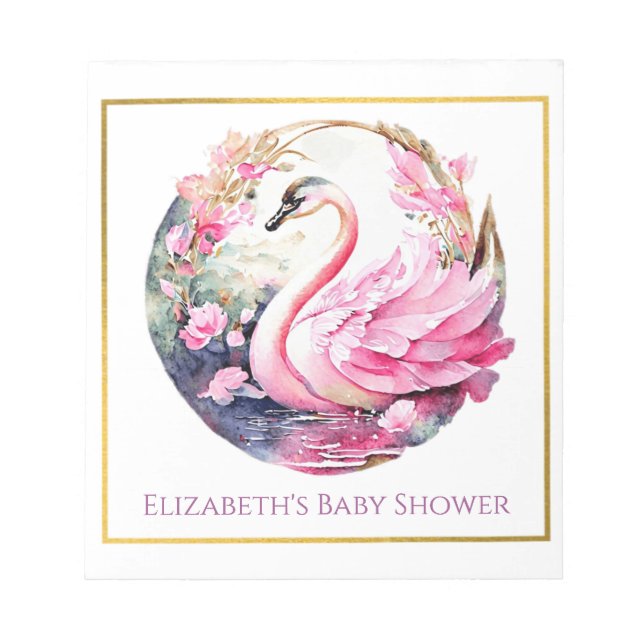 Whimsical Swan Baby Shooting Notepad Notizblock (Vorderseite)
