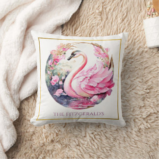 Whimsical Swan Throw Pillow Kissen
