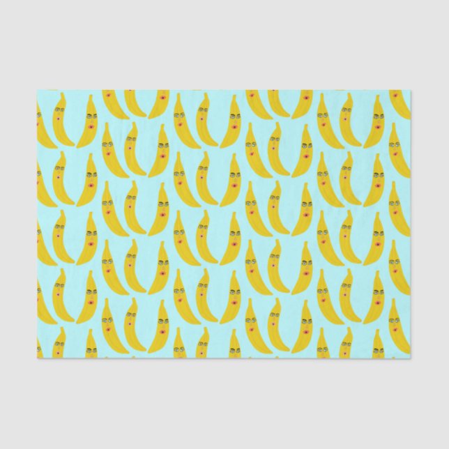 Whimsical Sweet Banana Trio Geschenk Seidenpapier (Vorderseite)