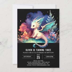 Whimsical Sweet Dragon zum Geburtstag Einladung