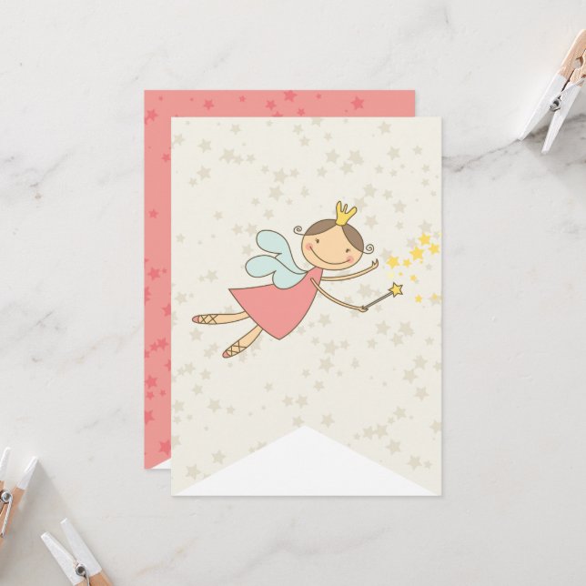Whimsical Sweet Fairy Princess Girl Birthday Party (Vorderseite/Rückseite Beispiel)