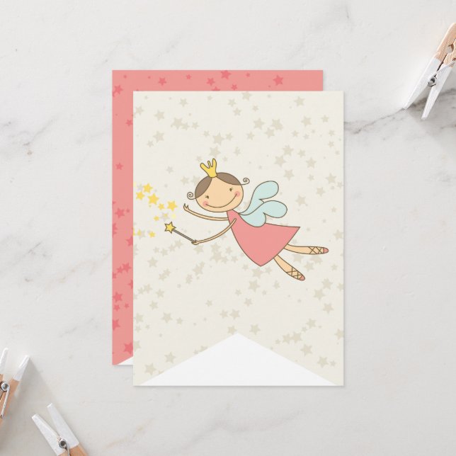 Whimsical Sweet Fairy Princess Girl Birthday Party (Vorderseite/Rückseite Beispiel)