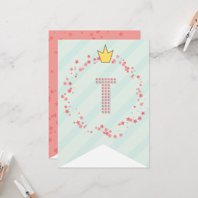 Whimsical Sweet Fairy Princess Girl Birthday Party Karte (Vorderseite/Rückseite Beispiel)