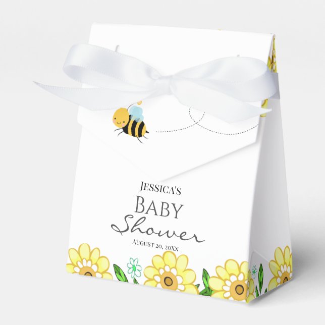Whimsical Sweet Honey Bee Baby Dusche Geschenkschachtel (Vorderseite)