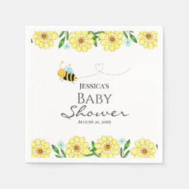 Whimsical Sweet Honey Bee Baby Dusche Serviette