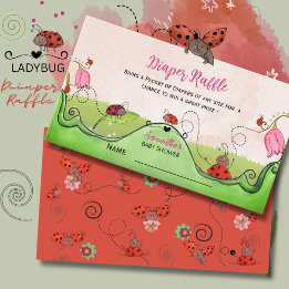 Whimsical Sweet Little Lady Ladybug Diaper Raffle  Begleitkarte