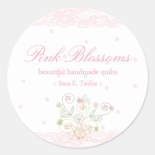 Whimsical Sweet Pink Blütenaufkleber Runder Aufkleber