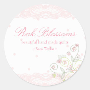 Whimsical Sweet Pink Blütenaufkleber Runder Aufkleber