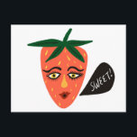 Whimsical Sweet Strawberry Postcard Postkarte<br><div class="desc">Fügen Sie Ihren eigenen Text auf der Vorder- und Rückseite,  oder ändern Sie die Farben. Werfen Sie einen Blick in meinen Shop für mehr!</div>