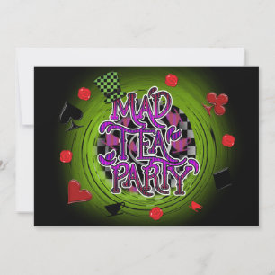 Whimsical Swirl MAD TEA Party Invitation