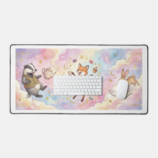 Whimsical Tea Party Animals – Cute Fox, Bunny & Ba Schreibtischunterlage