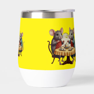 Whimsical Tea Party mit Mice Illustration auf Tass