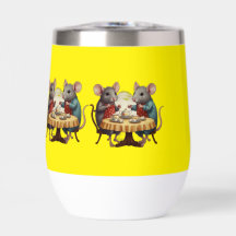 Whimsical Tea Party mit Mice Illustration auf Tass