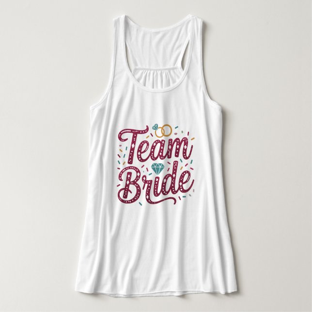 Whimsical Team Bride Wedding Party Tank Top (Design Vorderseite)