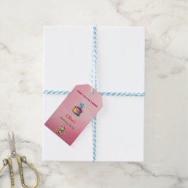 Whimsical Teddy Bear 1. Geburtstag Geschenktag Geschenkanhänger