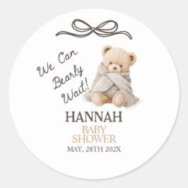 Whimsical Teddy Bear Baby Shower  Runder Aufkleber