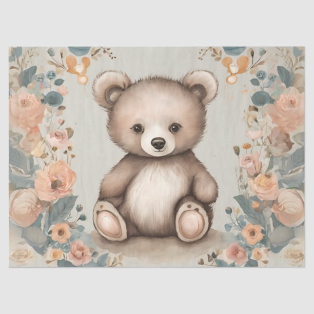 Whimsical Teddy Bear Decoupage Seidenpapier (Vorderseite)