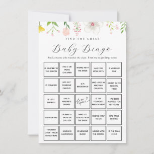 Whimsical Tee Finden Sie die Baby Bingo Game Card Einladung