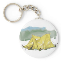 Whimsical Tent Illustration Schlüsselanhänger