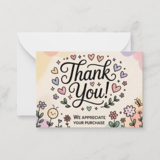 Whimsical Thank You Card  Mitteilungskarte