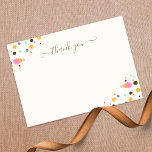 Whimsical Thank You Confetti Signature Script   Mitteilungskarte<br><div class="desc">Cute Whimsical Colorful Confetti with a signature script font.</div>