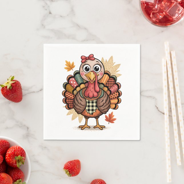 Whimsical Thanksgiving Fun Serviette (Beispiel)