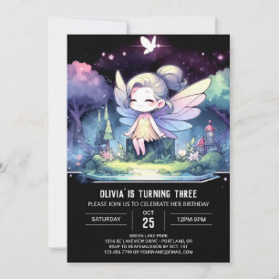 Whimsical Theme Fairy Birthday Einladung