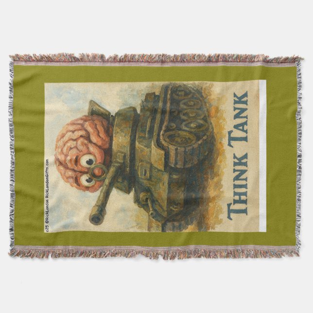 Whimsical Think Tank Cartoon-Design Decke (Vorderseite)